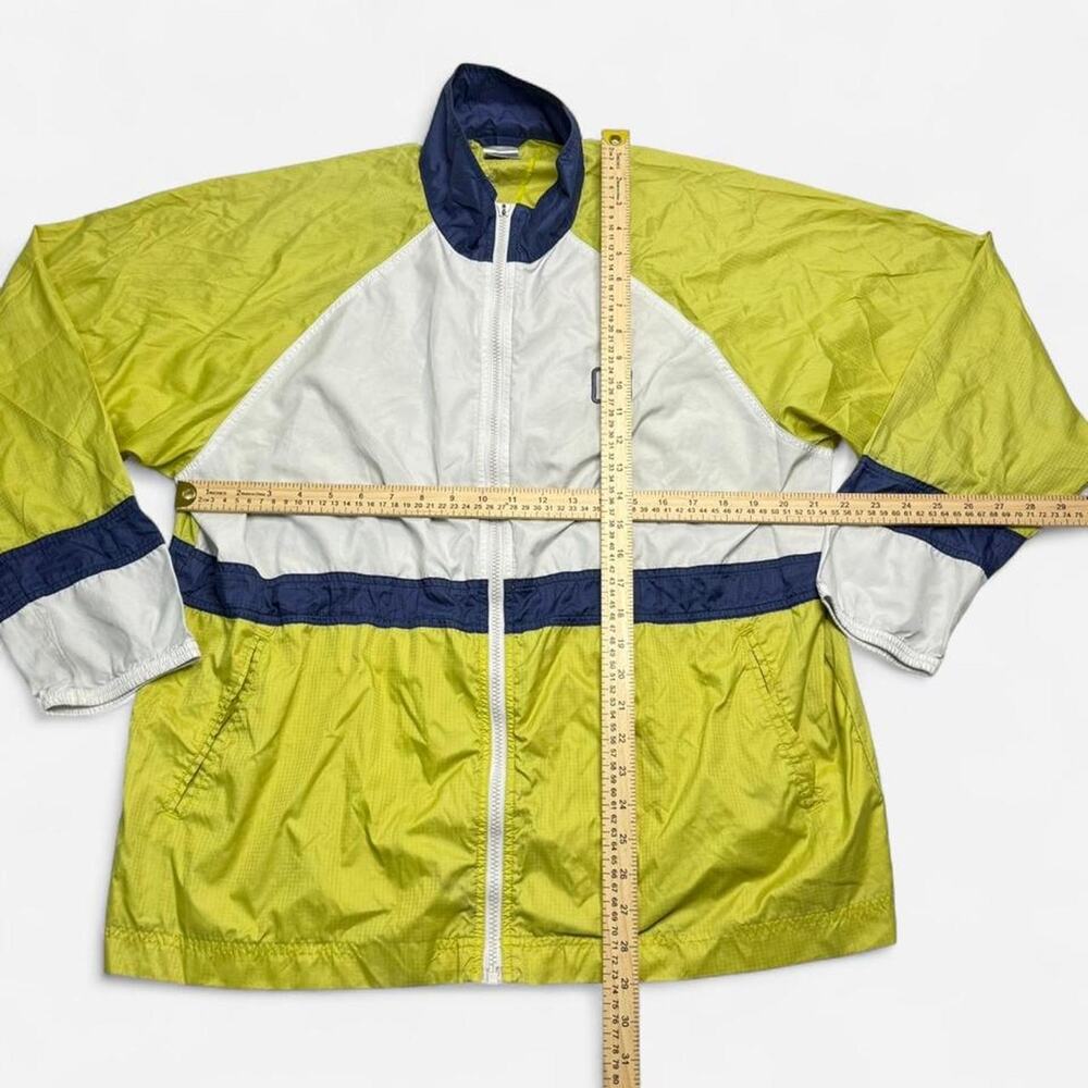 Vintage 90s Nike Colorblock Windbreaker Lime White Blue Women’s XL Full Zip - Picture 8 of 8